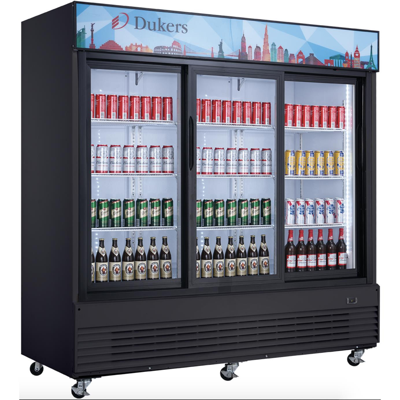 Bottom Mount (3) Three Glass Door Sliding Refrigerator - (69 cu ft)